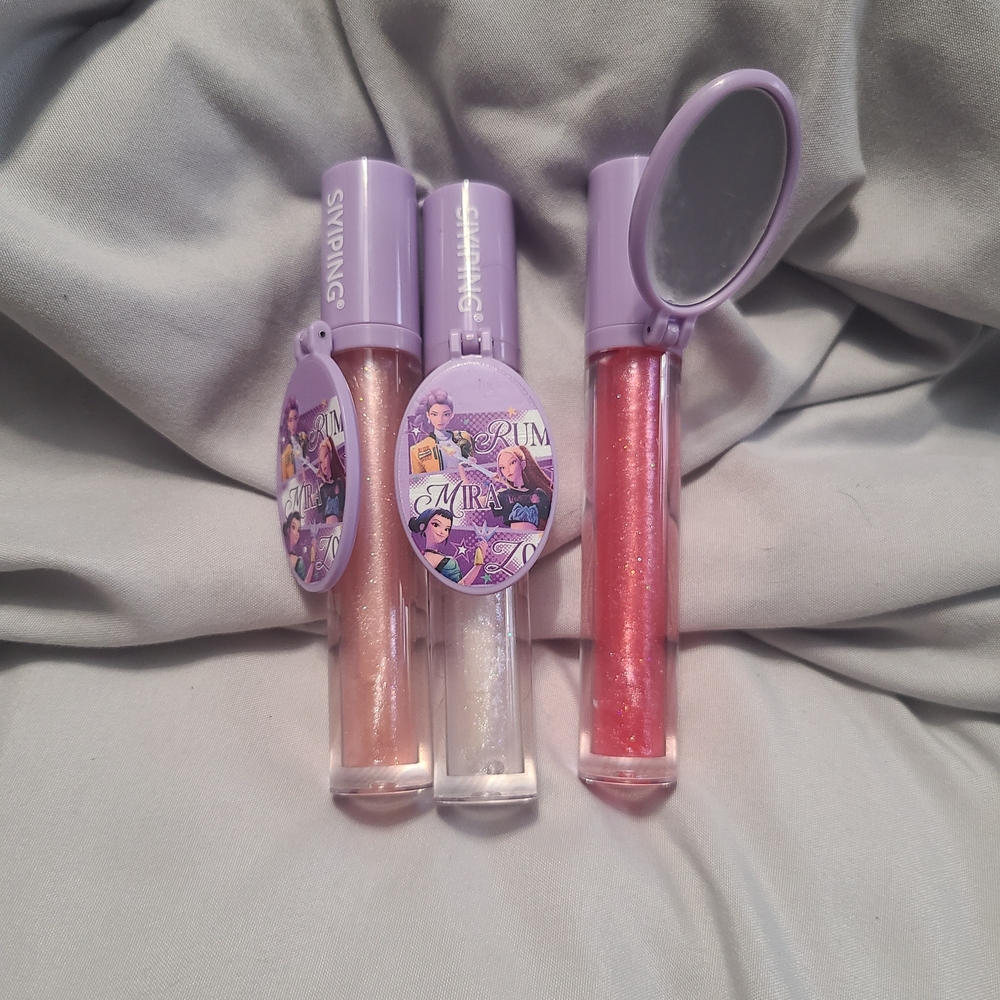 Girls' Shimmery Lip Gloss Trio in Lavender